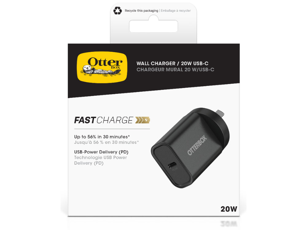 OtterBox Standrd Wall Charger 20W -1X USB-C 20W USB-PD Black