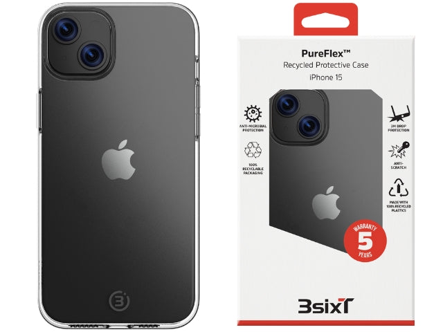 3sixT PureFlex - iPhone 15 - (RC) Clear/Clear