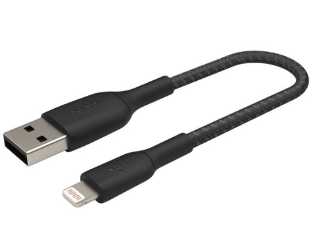 Belkin Lightning to USB-A Braided Cable  0.15m - Black