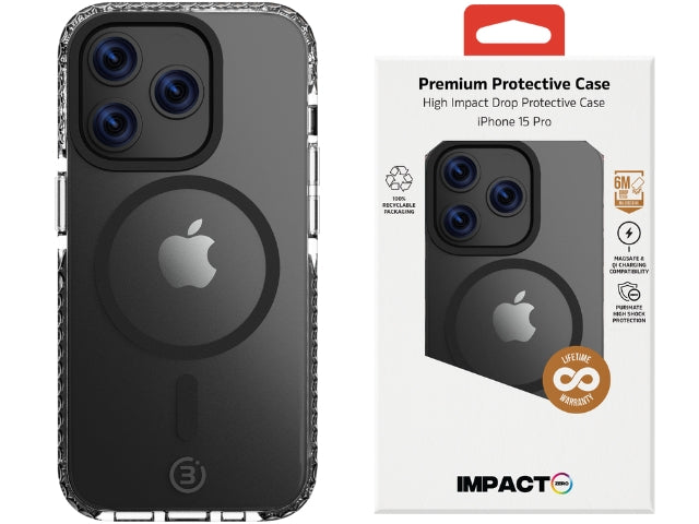 Impact Zero Clear - iPhone 15 Pro - (MS) Clear/Black