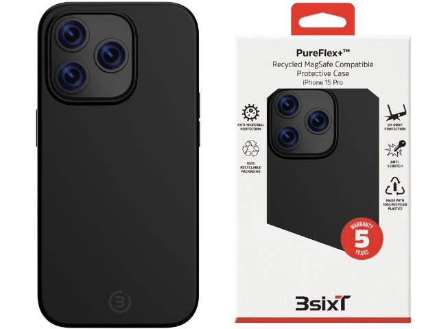 3sixT PureFlex+ - iPhone 15 Pro - (MS) Black