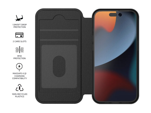 3sixT SlimFolio - iPhone 15 Pro - (MS)(RC) Black