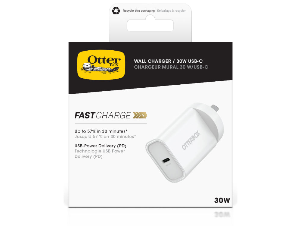 OtterBox Standrd Wall Charger 30W -1X USB-C 30W USB-PD White