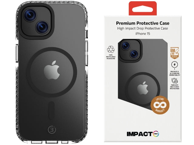 Impact Zero Clear - iPhone 15 - (MS) Clear/Black