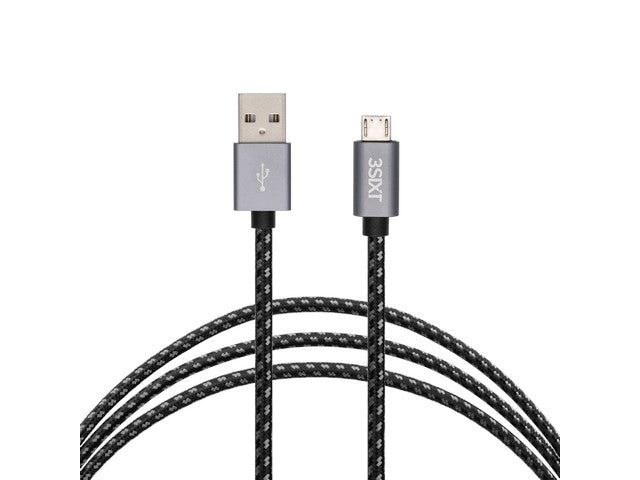 3sixT BLACK Cable - USB-A to Micro USB - 1m