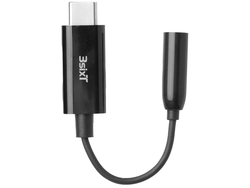 3sixT Hi-Res Audio Connector-USB-C to 3.5mm Cable 0.1m-Black