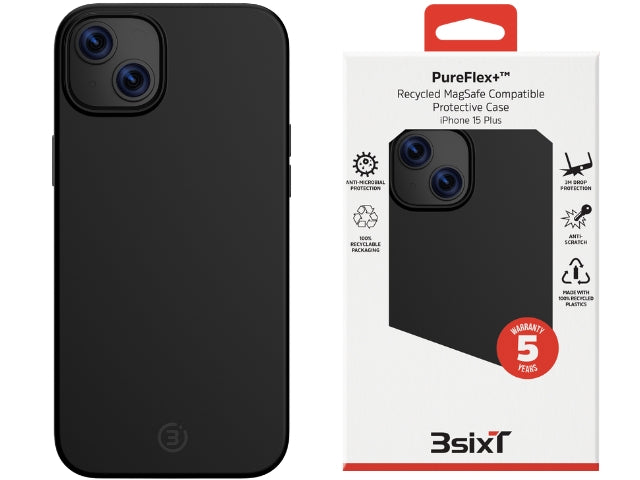 3sixT PureFlex+ - iPhone 15 Plus - (MS) Black