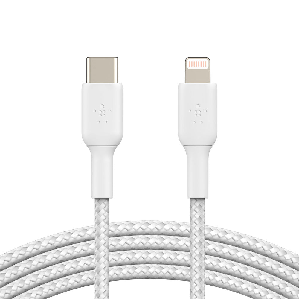 Belkin BOOSTCHARGE USB-C to Lightning Braided Cable - For Apple devices - White