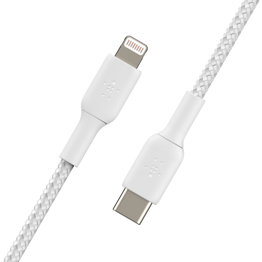 Belkin BOOSTCHARGE USB-C to Lightning Braided Cable - For Apple devices - White