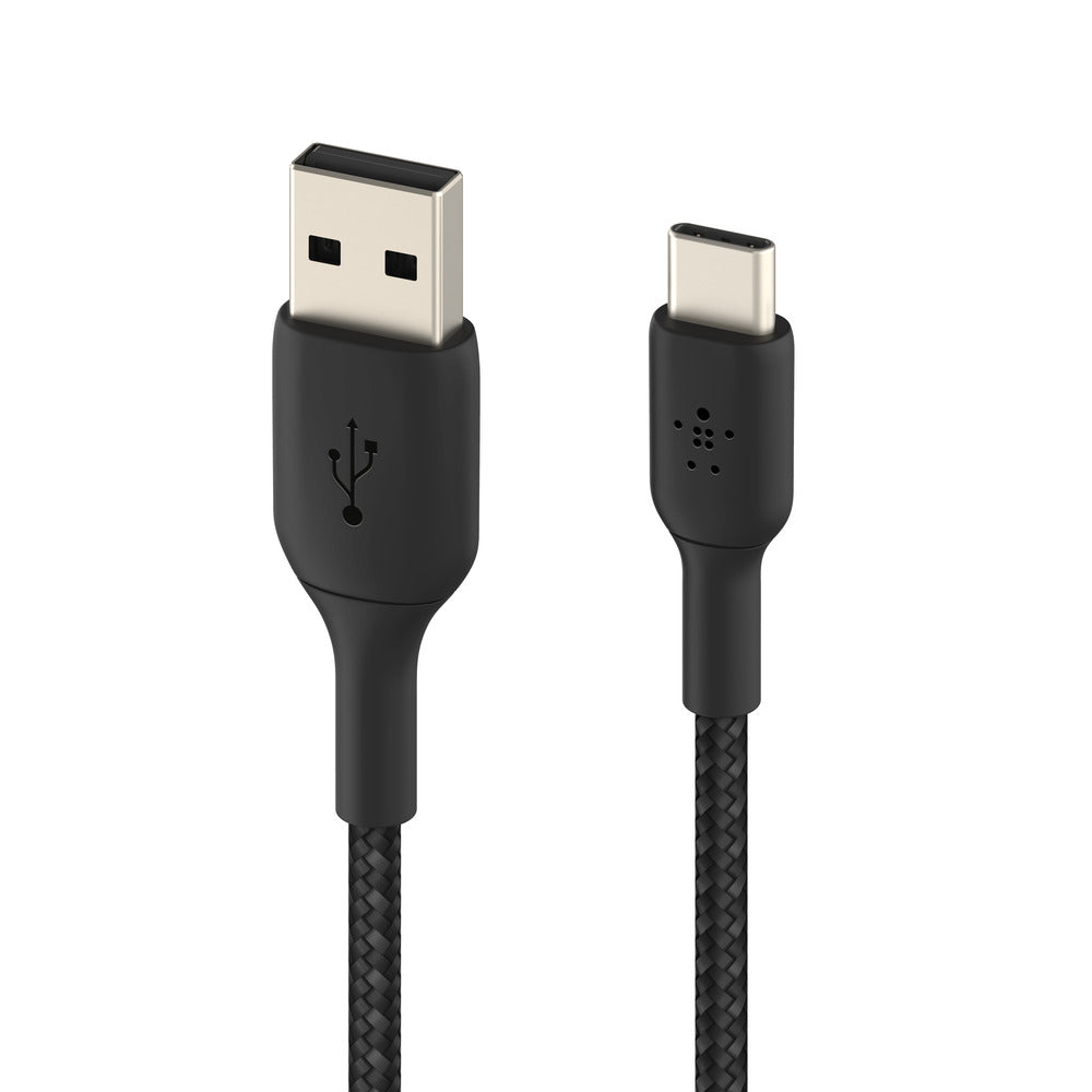 Belkin BoostCharge USB-A to USB-C Braided Cable, 1m Black - Universally compatible - Black