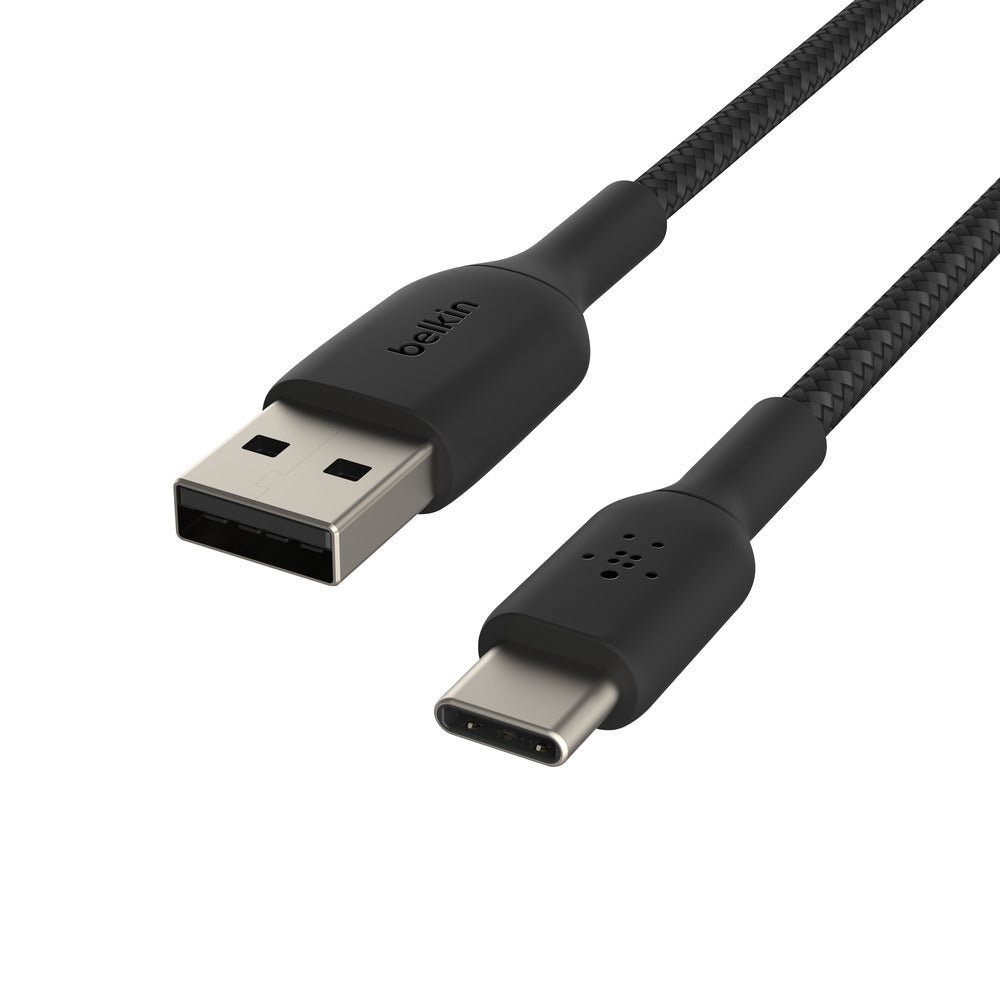 Belkin BoostCharge USB-A to USB-C Braided Cable, 1m Black - Universally compatible - Black