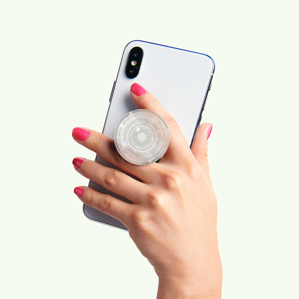 Popsockets PopGrip (Gen2) - Clear Glitter Silver