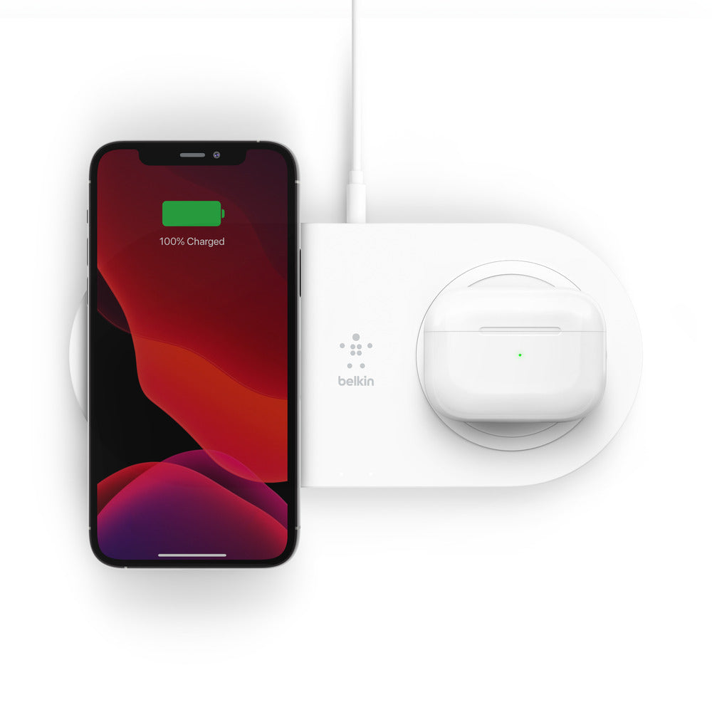 Belkin BOOST CHARGE Dual 15W Wireless Charging Pad - Universally compatible - White
