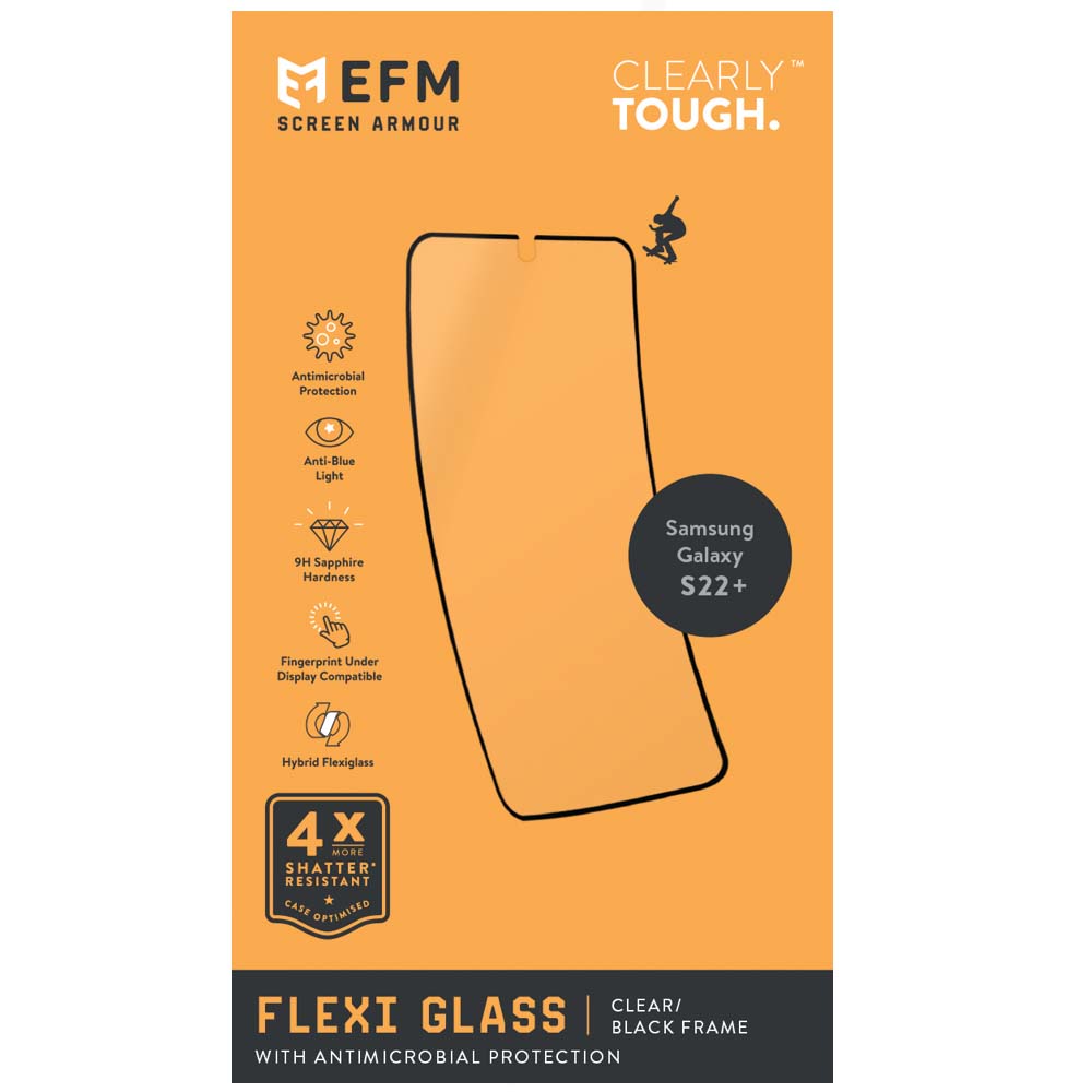 EFM FlexiGlass Screen Armour - For Samsung Galaxy S22+ (6.6) - Dual Install