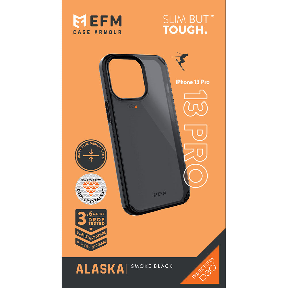 EFM Alaska Case Armour with D3O Crystalex - For iPhone 13 Pro (6.1" Pro) - Smoke Black