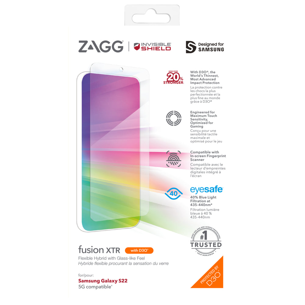 InvisibleShield Fusion XTR Screen Protector - For Samsung Galaxy S22 (6.1) - Clear