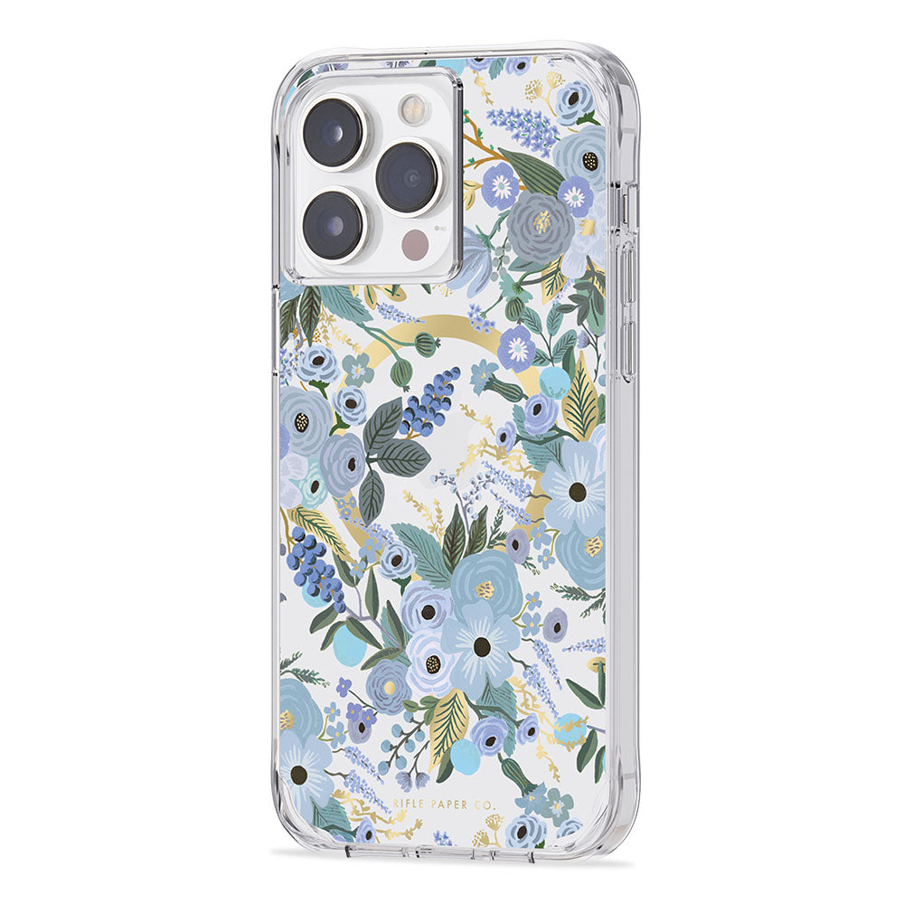 Case-Mate Rifle Paper Case - MagSafe - For iPhone 14 Pro Max (6.7") - Garden Party Blue