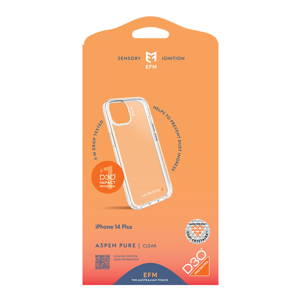 EFM Aspen Pure Case Armour with D3O Crystalex - For iPhone 14 Plus (6.7")