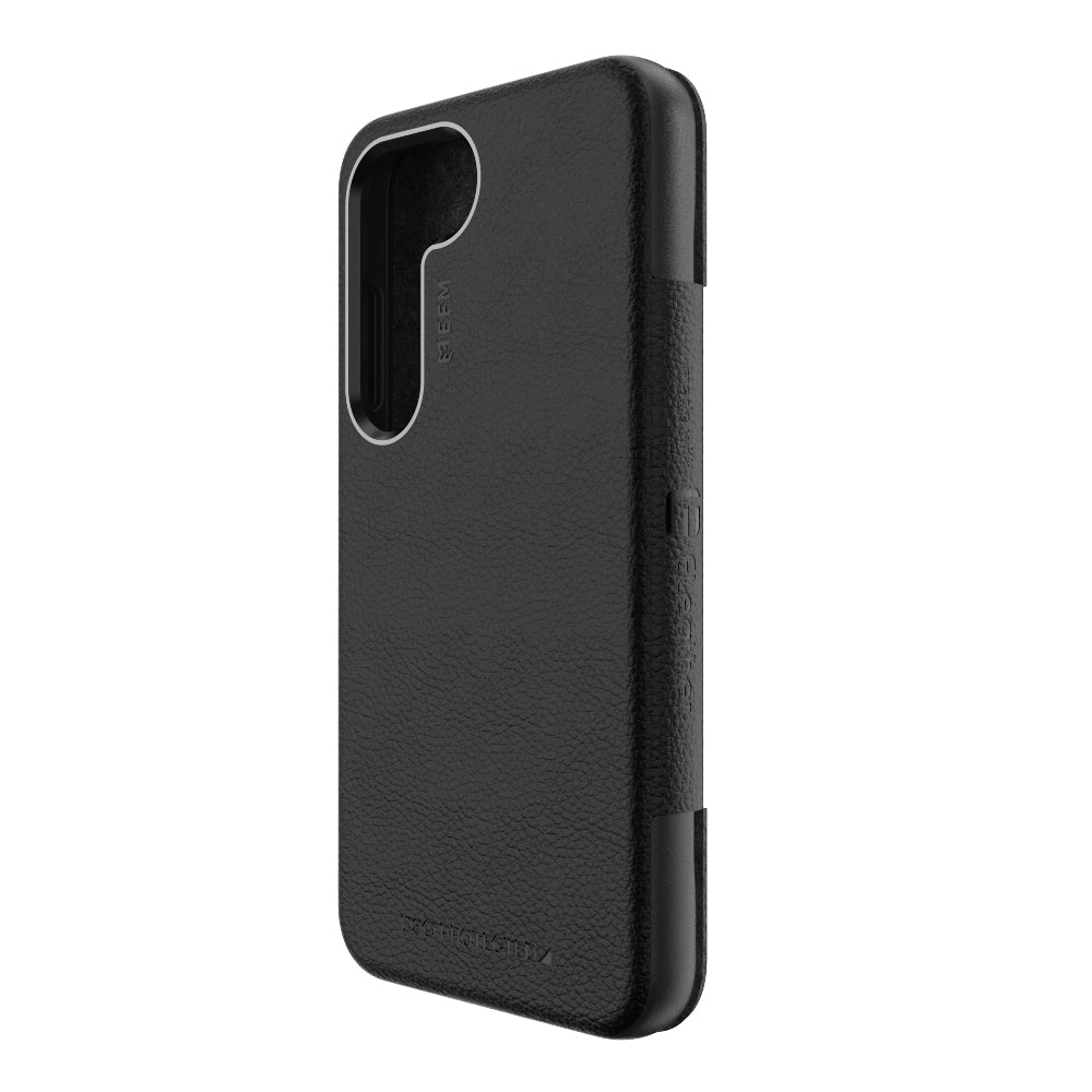 EFM Monaco Case Armour with ELeather and D3O 5G Signal Plus Technology - For Samsung Galaxy S23 -  Black/Space Grey