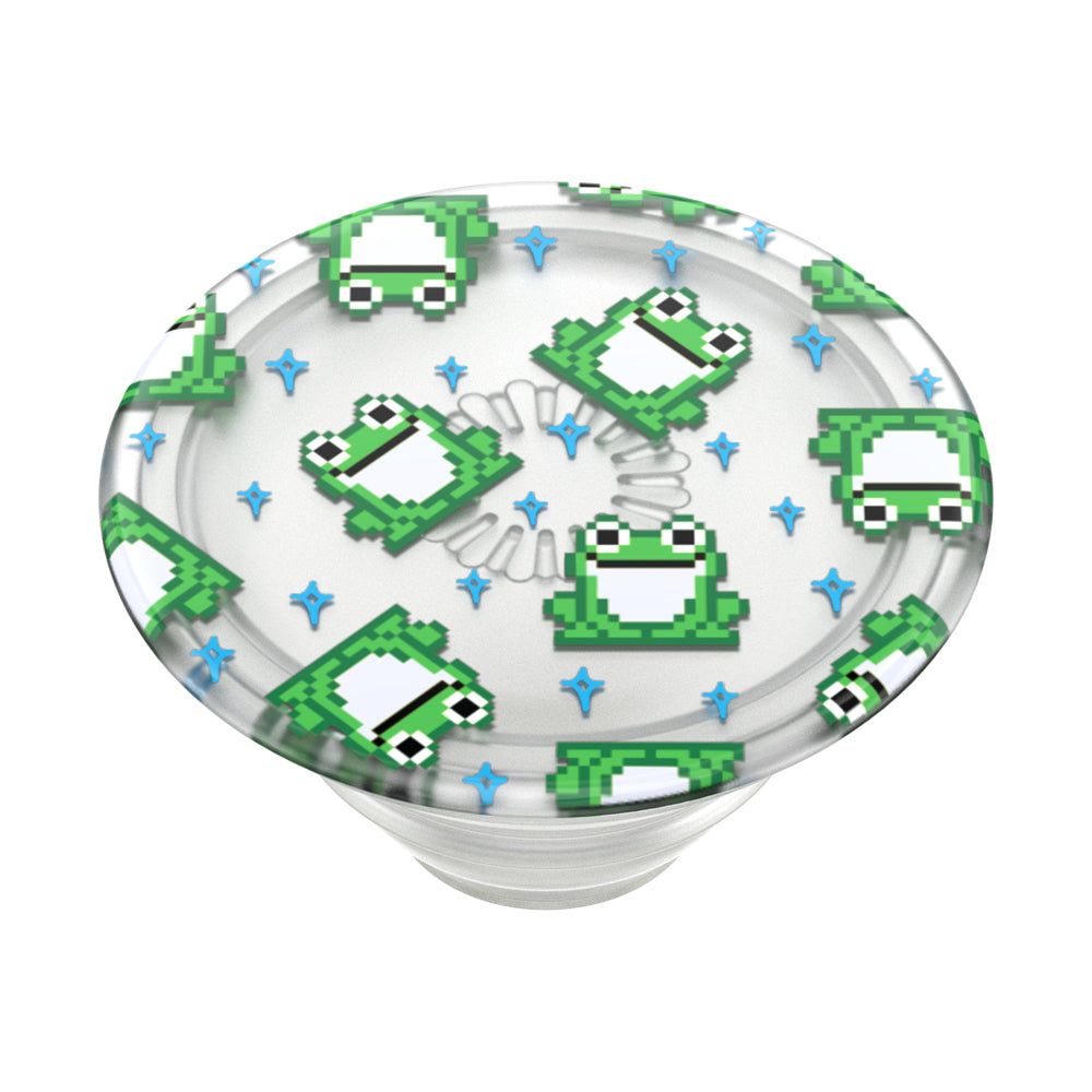 PopSockets PopGrip Plant (Gen2) - Translucent 8 Bit Frogs