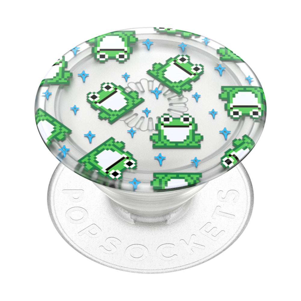 PopSockets PopGrip Plant (Gen2) - Translucent 8 Bit Frogs