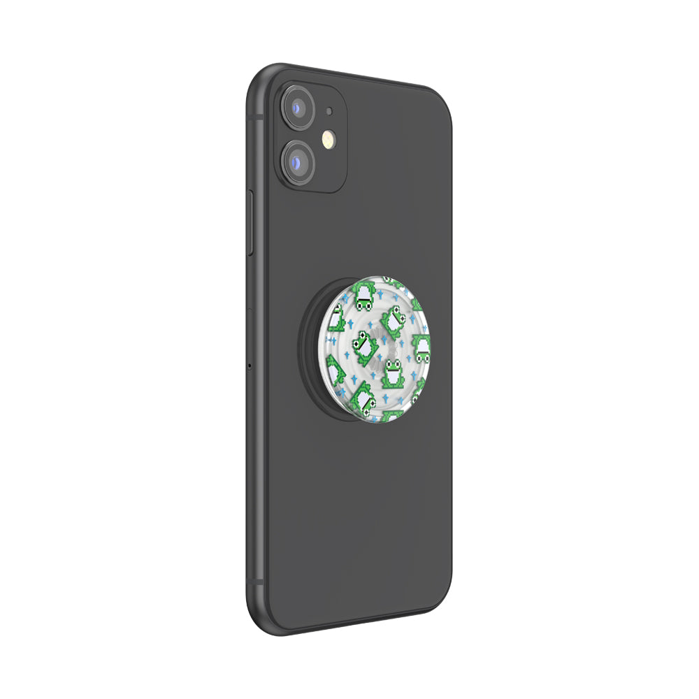 PopSockets PopGrip Plant (Gen2) - Translucent 8 Bit Frogs