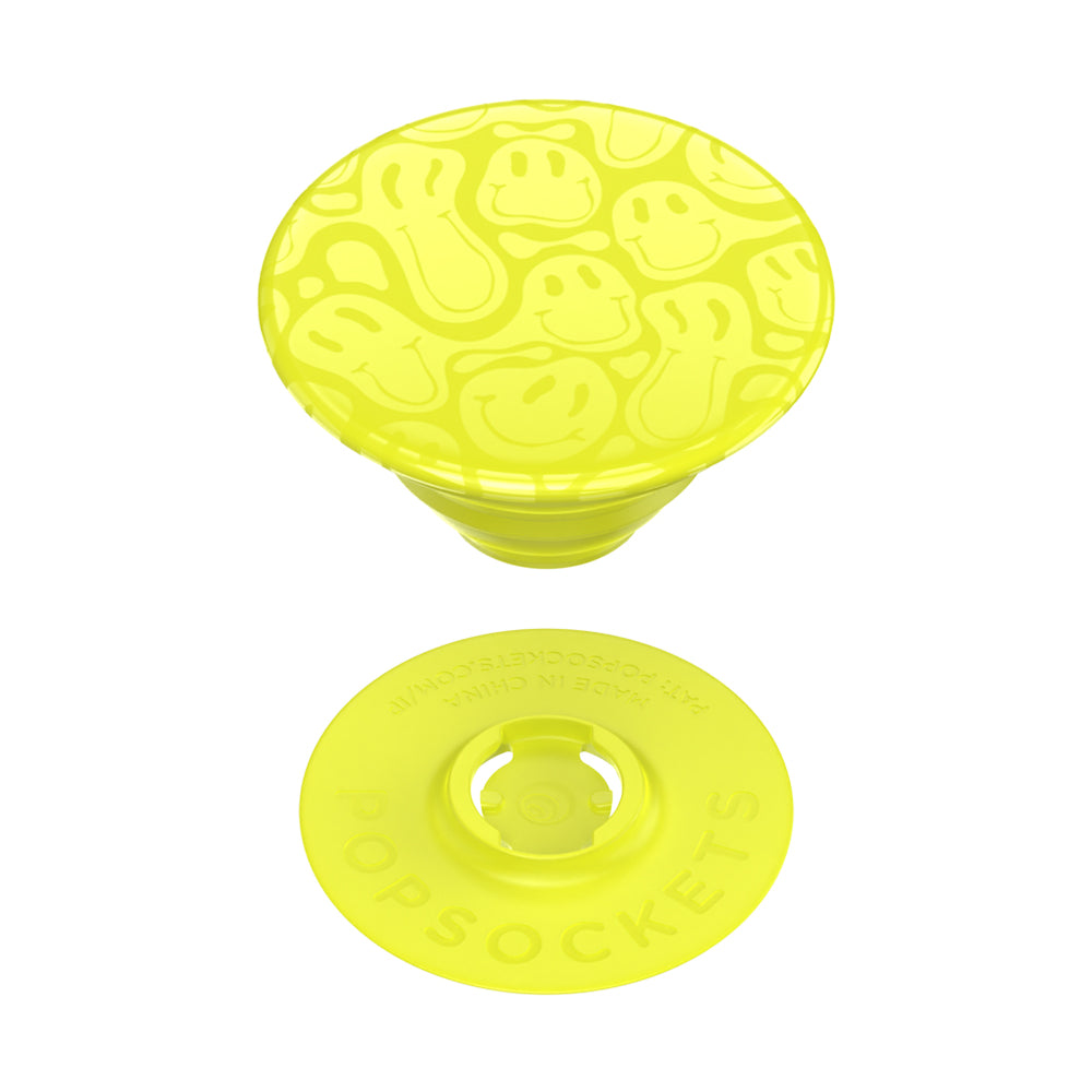 PopGrip Universal Grip (Gen2) Holder - Neon Jolt Yellow Smiley Melt