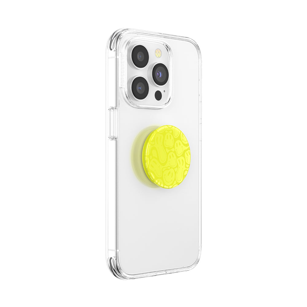 PopGrip Universal Grip (Gen2) Holder - Neon Jolt Yellow Smiley Melt