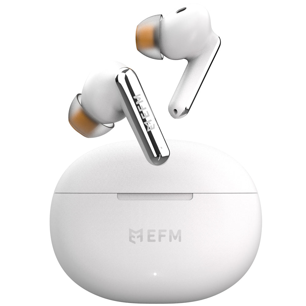EFM Boston TWS Earbuds - With Wireless Charging - White