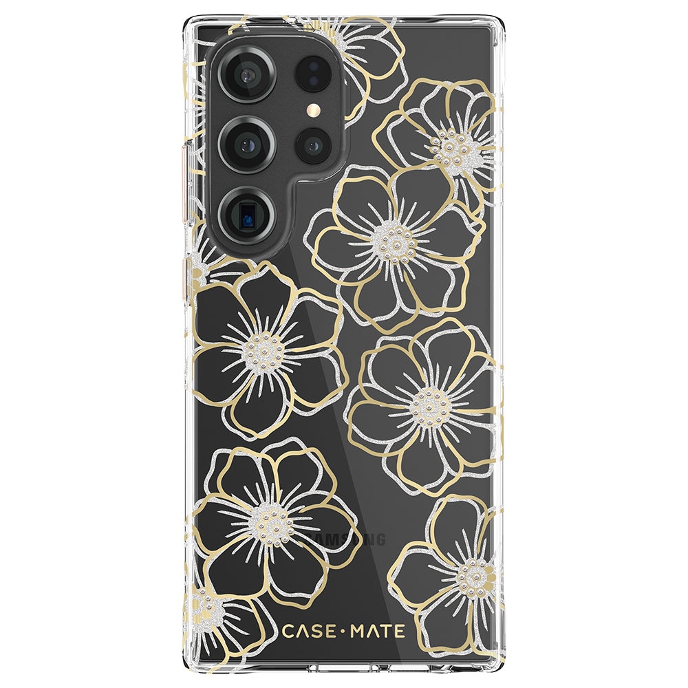 Case-Mate Floral Gems Case - For Samsung Galaxy S24 Ultra - Gold