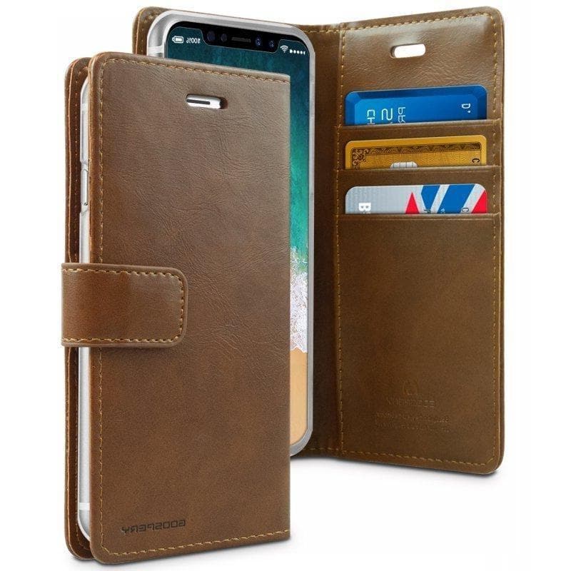 Mercury Blue Moon Diary Case for iPhone XS Max - Brown open