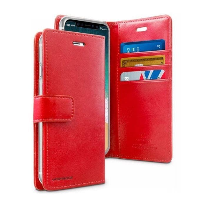 Mercury Blue Moon Diary Case for iPhone XS Max - Red open