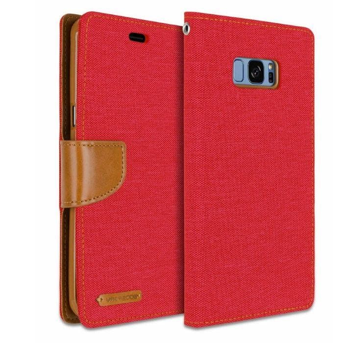 Mercury Canvas Diary Case for Samsung Galaxy S8 - Red Android