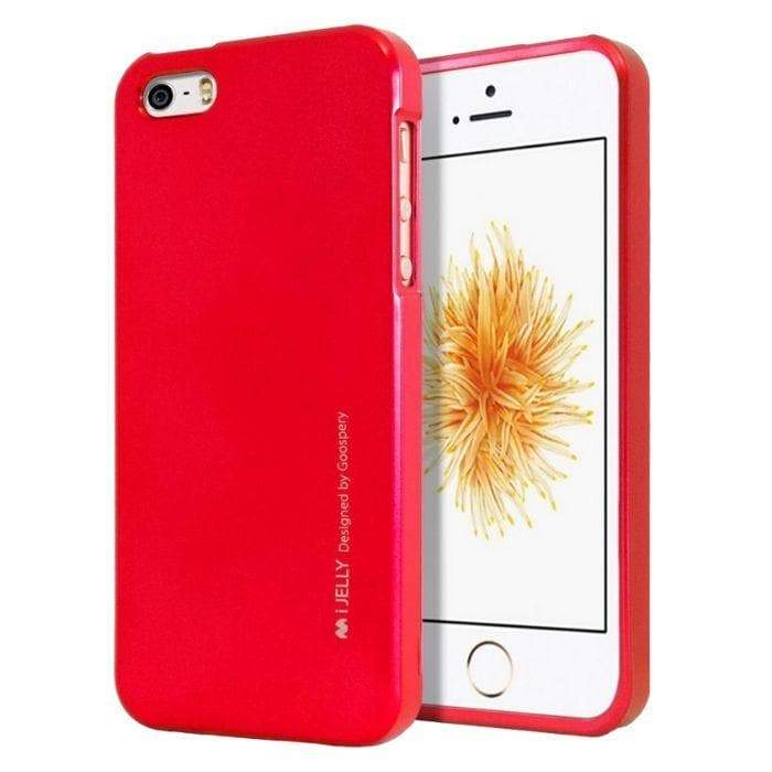 Mercury Jelly Case for iPhone 5/5s/SE - Metal Red