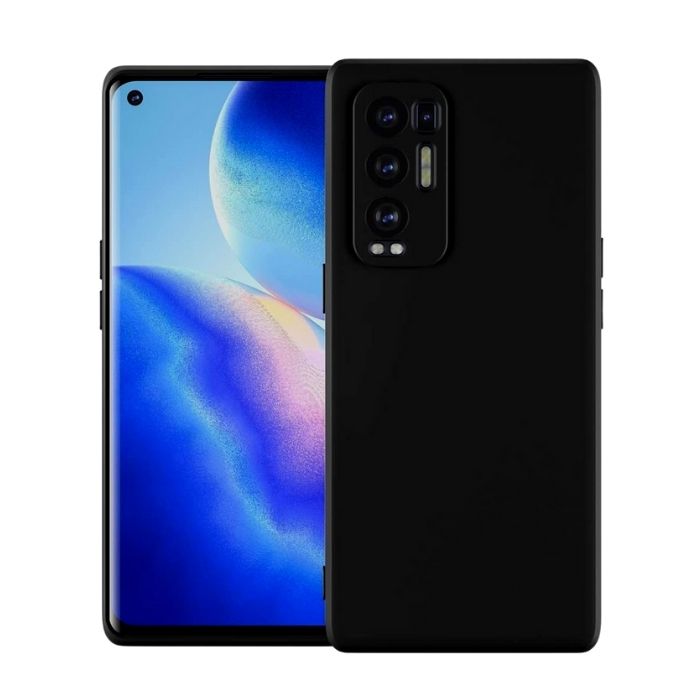 Silicone Case for Oppo Find X3 Pro - Black Front